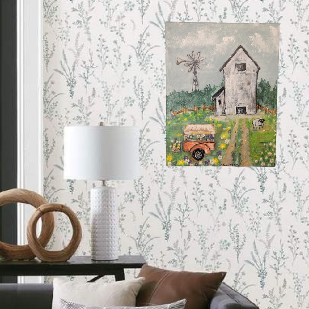 Original Hand Painted Farm Canvas